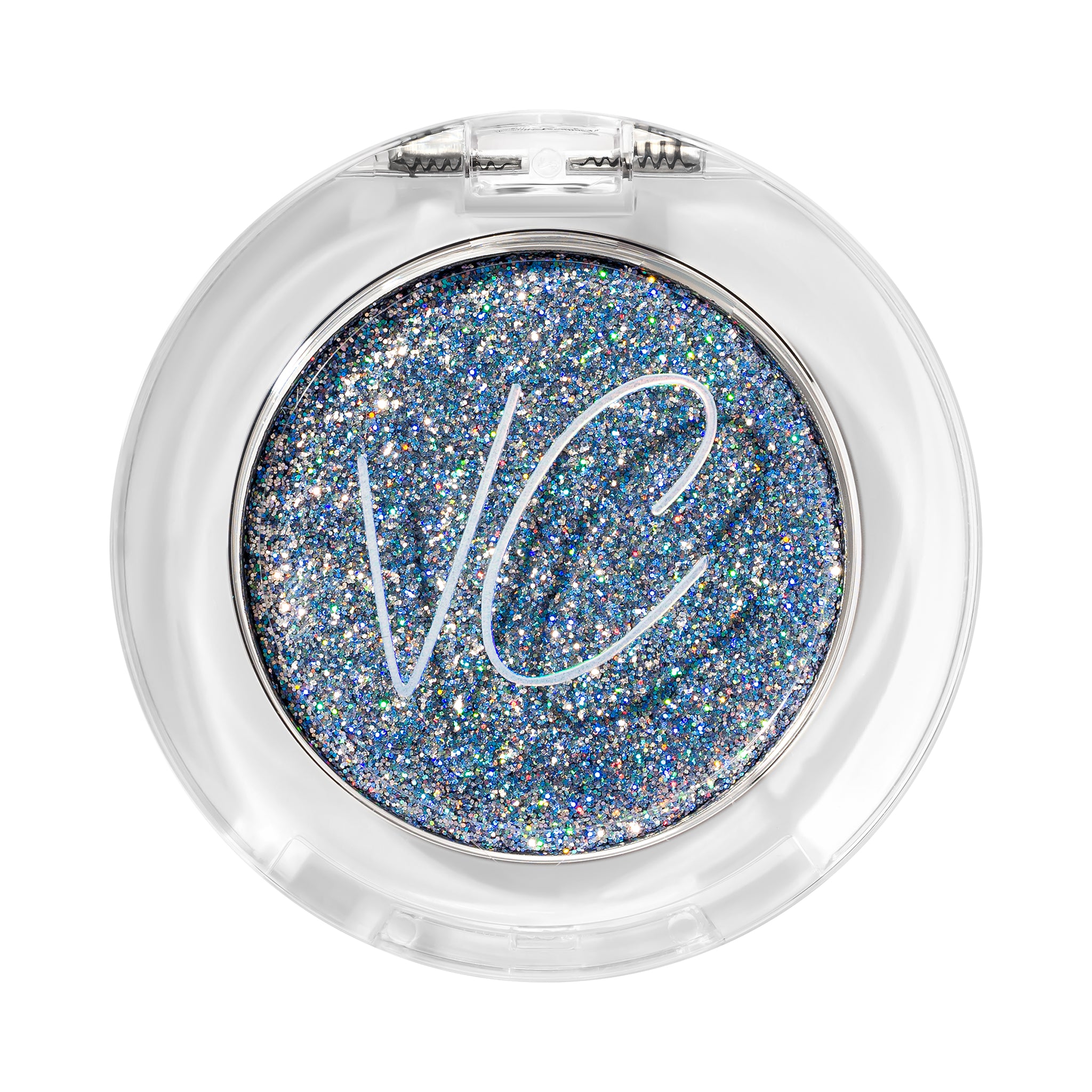 Silver Holographic Pressed Glitter Eyeshadow, Highly Pigmented