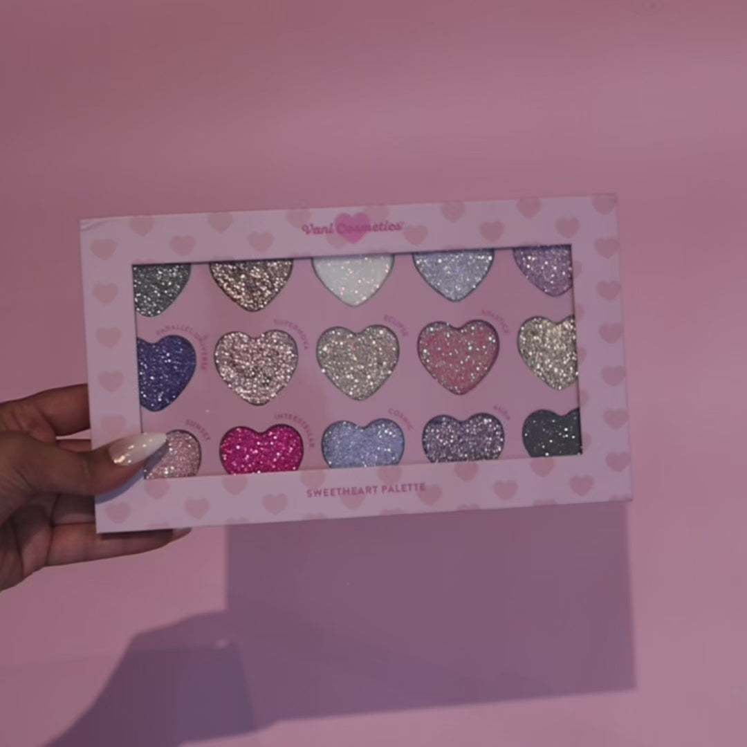 Sweetheart Glitter Palette, Highly Pigmented Vegan, Cruelty-free