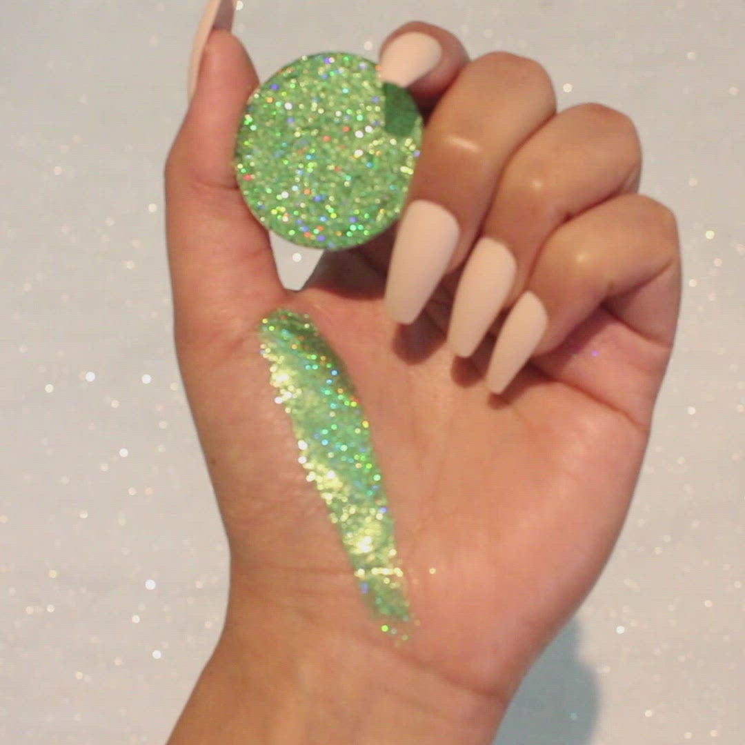 Green Holographic Pressed Glitter Eyeshadow, Highly