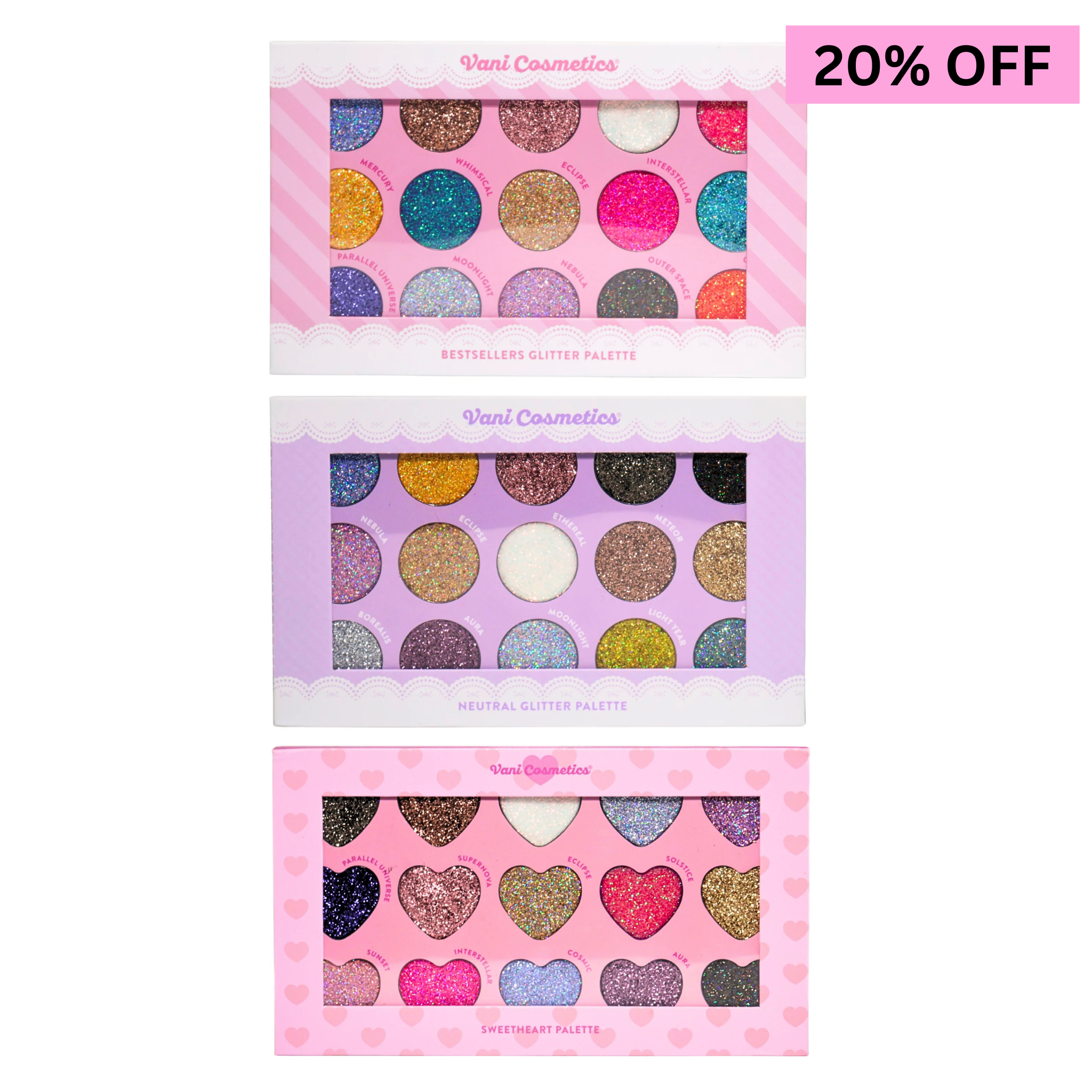 3 Glitter Palette Bundle