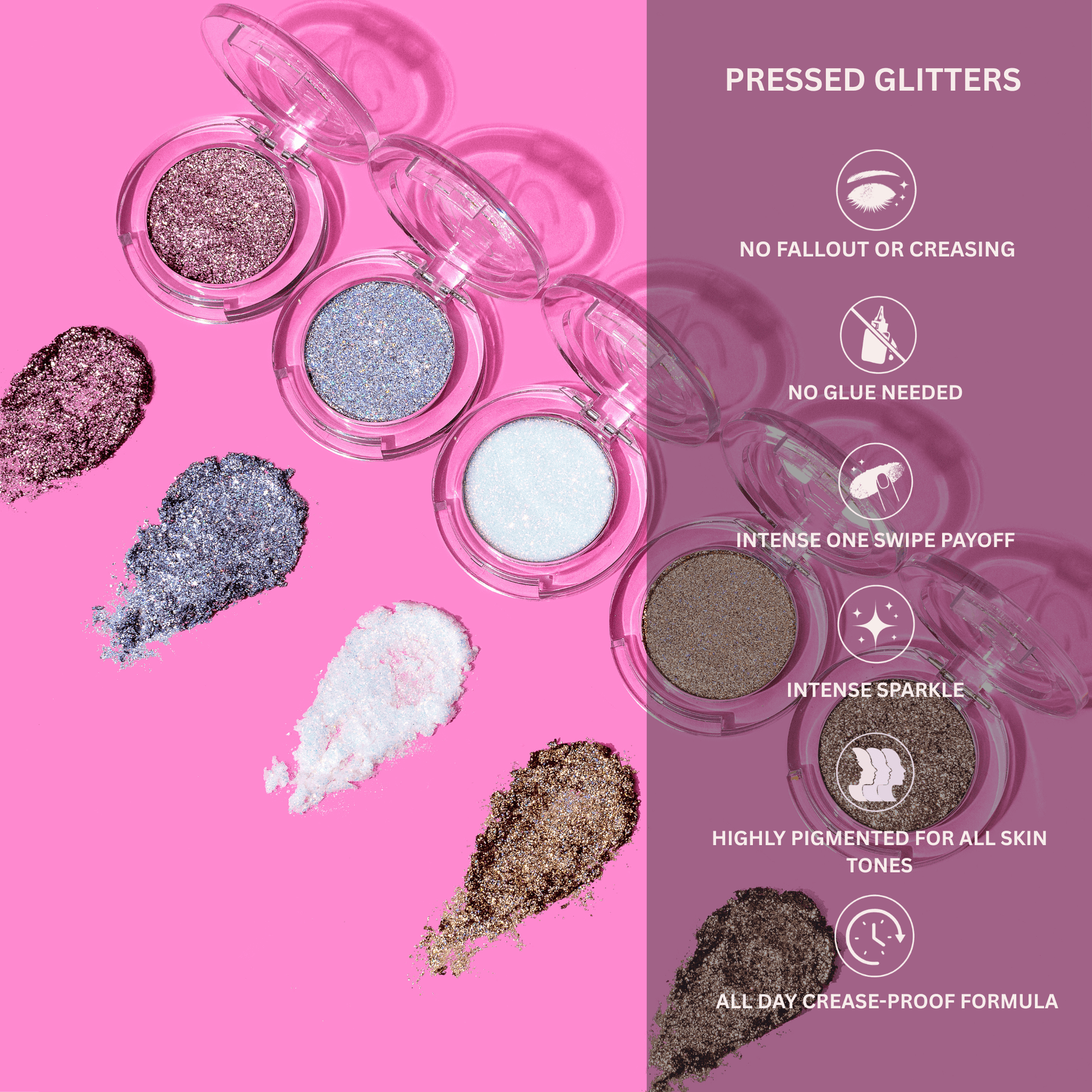 Baby Pink Pressed Glitter Eyeshadow Highly Pigmented – Vani Cosmetics Baby Pink Pressed Glitter Eyeshadow Highly Pigmented – Vani Cosmetics