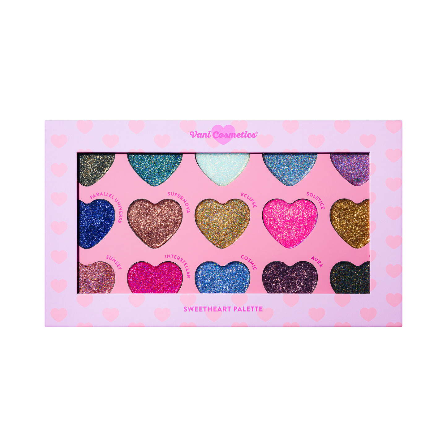 Sweetheart Glitter Palette, Highly Pigmented Vegan, Cruelty-free